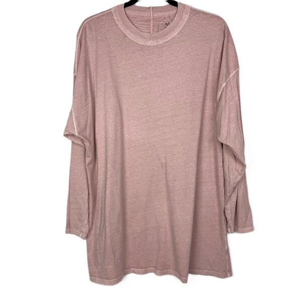 We the Free People Be Free Long Sleeve Relaxed Fit Tunic Top Pink Large - Picture 6 of 6